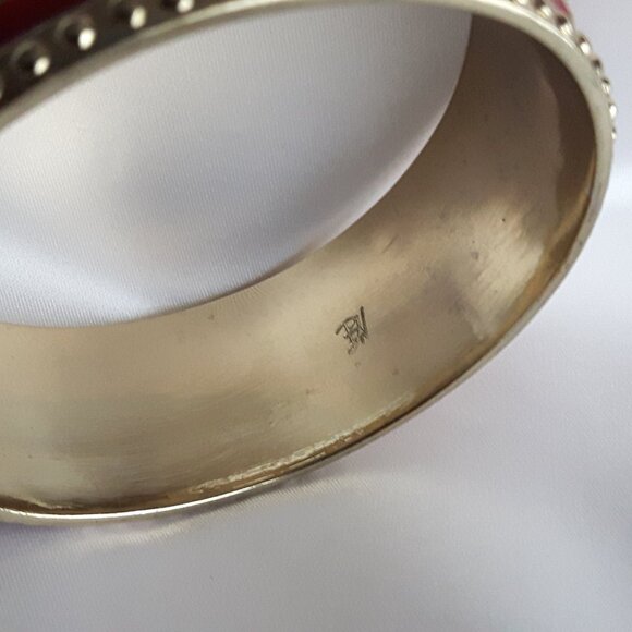 Belle Noel For Kim Kardashian Gold Tone Enamel Statement Bangles Bracelets (2) - Picture 10 of 14